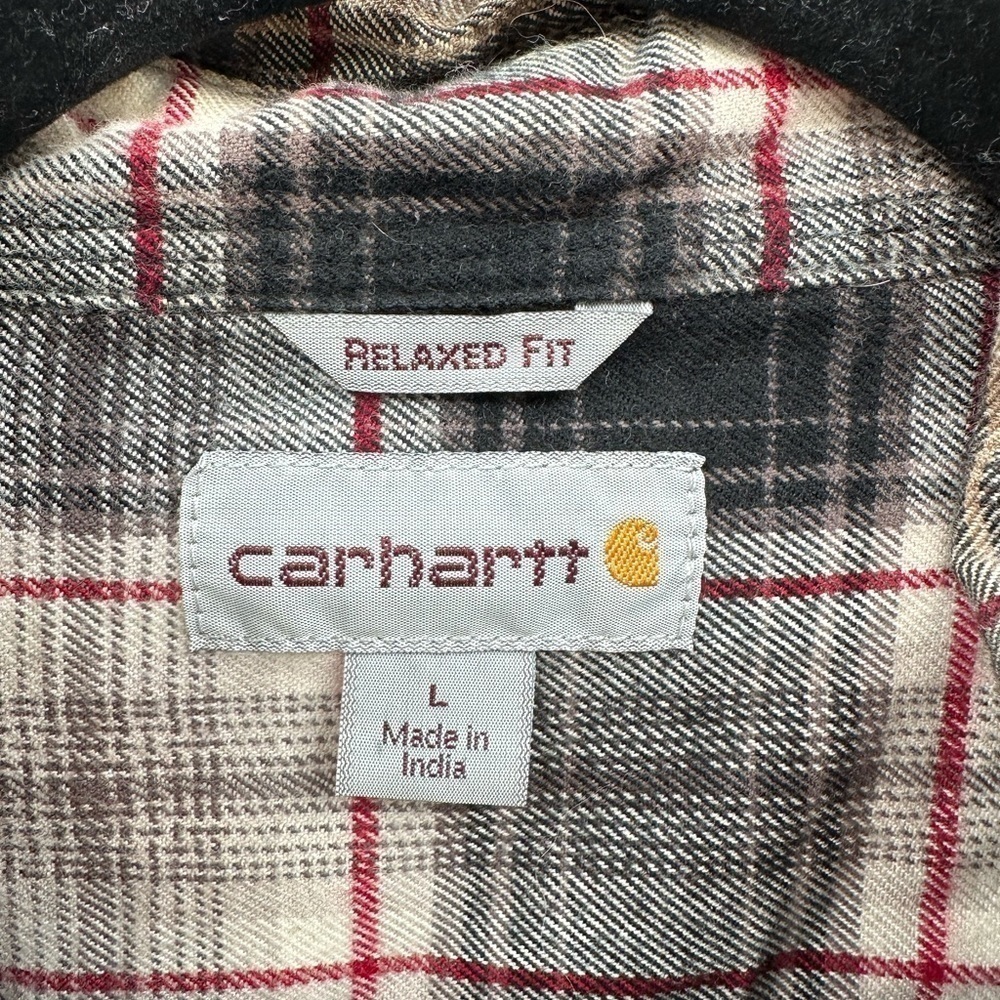 Carhartt heritage plaid relaxed fit men gorpcore outdoor cotton flannel. LARGE - Picture 5 of 11